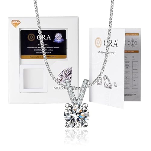 Lyciel High End Moissanite Anhänger Halskette für Frauen, 1CT s925 rein versilbert mit Platin, Jubiläumsgeschenk, Geburtstagsgeschenk (BTXL-024,5A zircon imitation moissanite diamond) von Lyciel