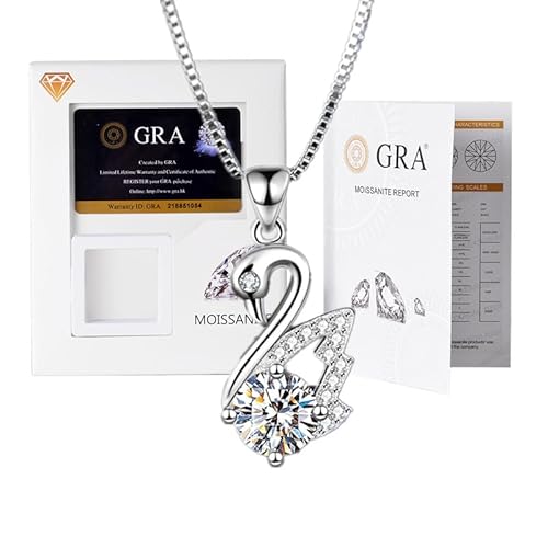 Lyciel High End Moissanite Anhänger Halskette für Frauen, 1CT s925 rein versilbert mit Platin, Jubiläumsgeschenk, Geburtstagsgeschenk (BTXL-026,Inlaid with genuine moissanite diamonds) von Lyciel