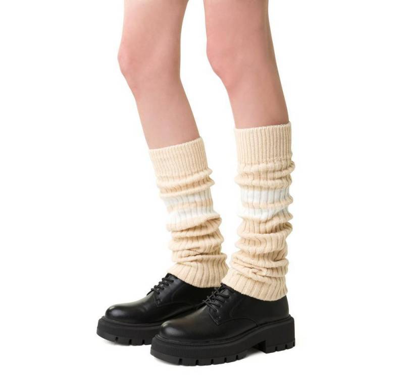 Lycille Beinstulpen 1 Paar Beinstulpen für Frauen aus Wolle mit Streifen Beinwärmer, Universalgröße von Lycille