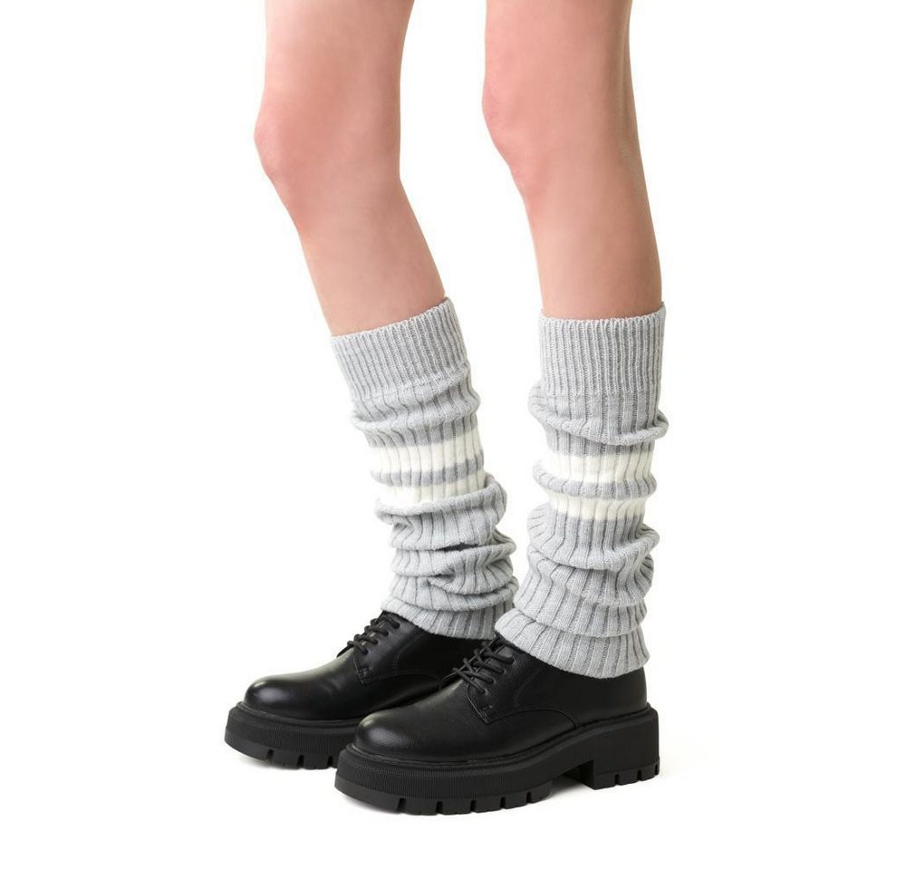 Lycille Beinstulpen 1 Paar Beinstulpen für Frauen aus Wolle mit Streifen Beinwärmer, Universalgröße von Lycille