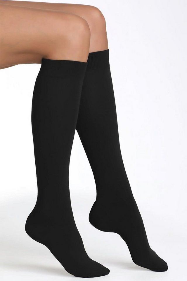 Lycille Kniestrümpfe blickdichte Kniestrümpfe 2-er Pack 60 Den Einheitsgröße viele Farben Mikrofaser, flache Nähte, viele Farben von Lycille