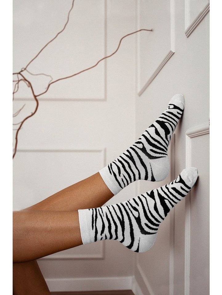 Lycille Sneakersocken Socken aus Baumwolle mit Zebramuster von Lycille