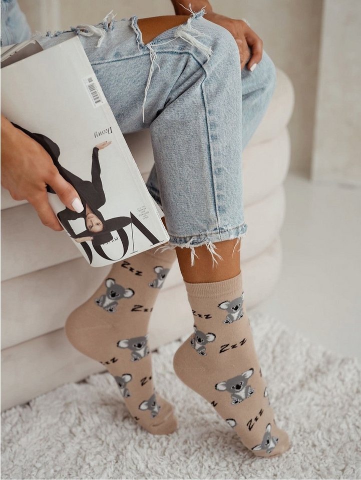 Lycille Socken 1 Paar Lycille Socken 37/41 aus Baumwolle KOALA-Muster von Lycille