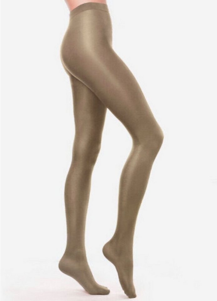 Lycille Strumpfhose blickdichte Strumpfhose für Damen aus Mikrofaser 100 Den BEIGE 1 100 DEN (1 Stück) glänzend, weich, blickdicht von Lycille