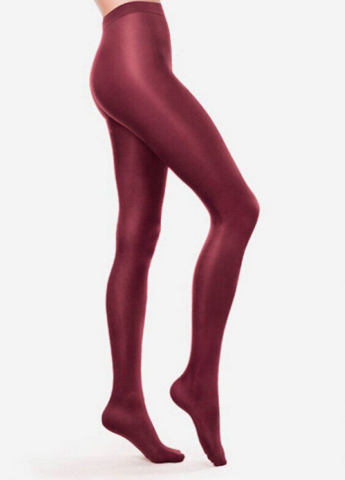 Lycille Strumpfhose blickdichte Strumpfhose für Damen aus Mikrofaser 100 Den BURGUND 100 DEN (1 Stück) elegant, glänzend, weich, blickdicht, wärmend von Lycille