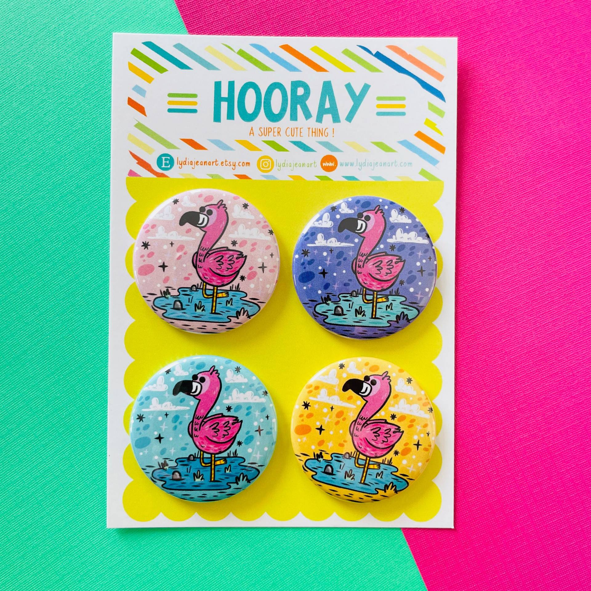 Flamingo Knopf Oder Flammender Magnet | Vogel Magnete Pin Süße Knöpfe Für Kinder von LydiaJeanArt