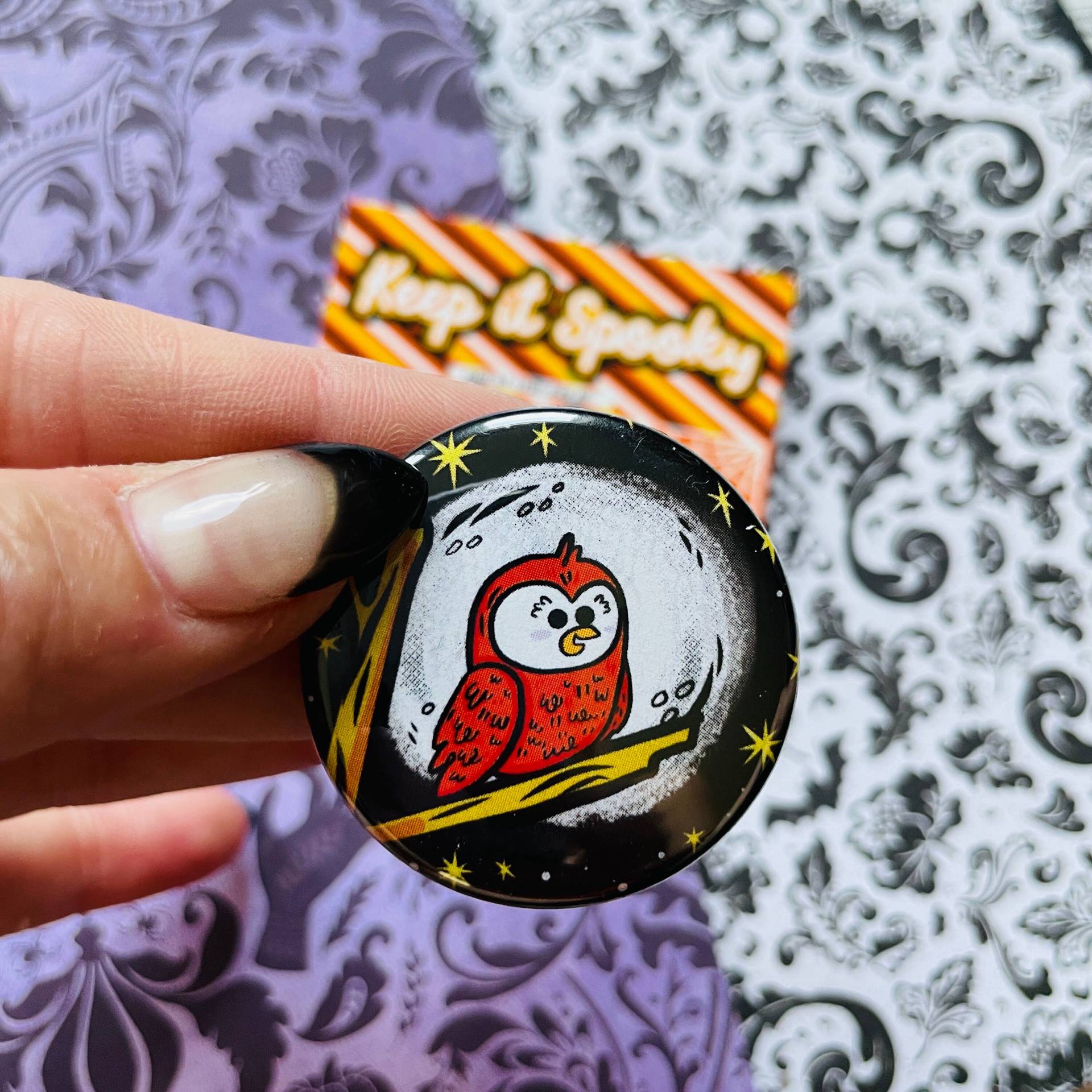 Kleine Eule Pin Oder Magnet Für Halloween Liebhaber | Knopf Button Pack von LydiaJeanArt