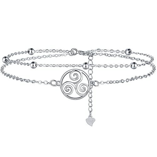 Lydreewam Keltischer Armband für Damen 925 Sterling Silber Triskele Doppel Armkette Muttertag Geburtstag Freundschaftsgeschenk für Sie Mutter Frau Freunde, verstellbar 17+4cm Lydreewam Keltischer Armband für Damen 925 Sterling Silber Triskele Doppel Armkette Muttertag Geburtstag Freundschaftsgeschenk für Sie Mutter Frau Freunde, verstellbar 17+4cm von Lydreewam