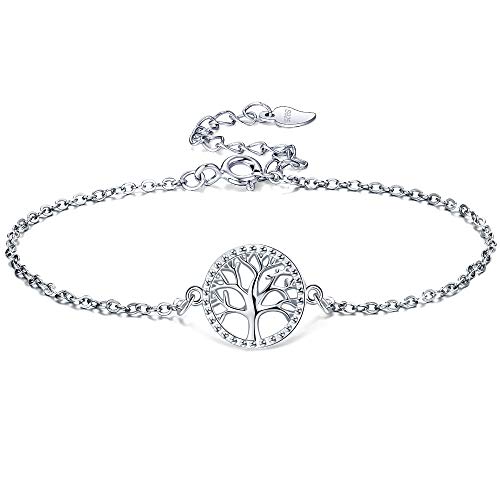 Lydreewam Lebensbaum Armband für Damen 925 Sterling Silber Armkette mit Geschenkbox für Weihnachten Geburtstag Muttertag, verstellbar 16+3 cm von Lydreewam