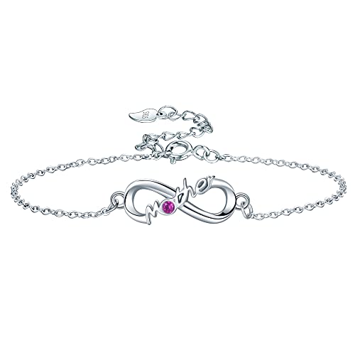 Lydreewam Mutter Armband für Damen 925 Sterling Silber Unendlichkeit Mama Armband für Muttertag Geburtstag Erntedankfest Weihnachten Geschenke, verstellbar 16+3cm von Lydreewam