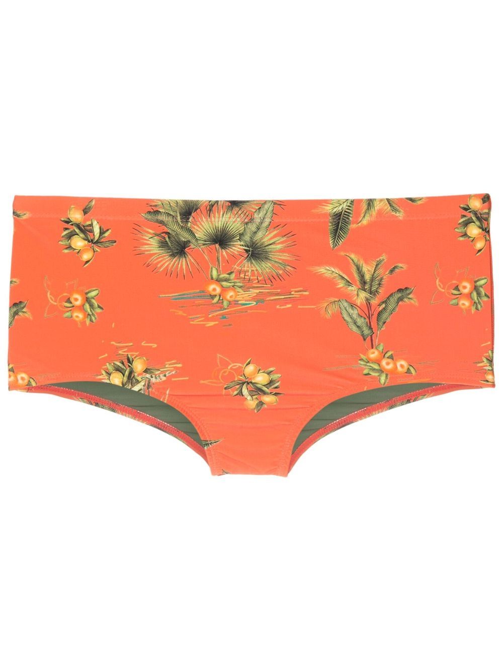 Lygia & Nanny Badehose mit Blatt-Print - Orange von Lygia & Nanny