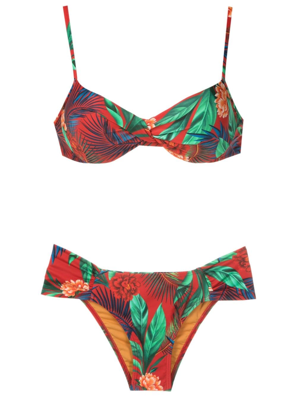 Lygia & Nanny Bikini mit Blumen-Print - Rot von Lygia & Nanny