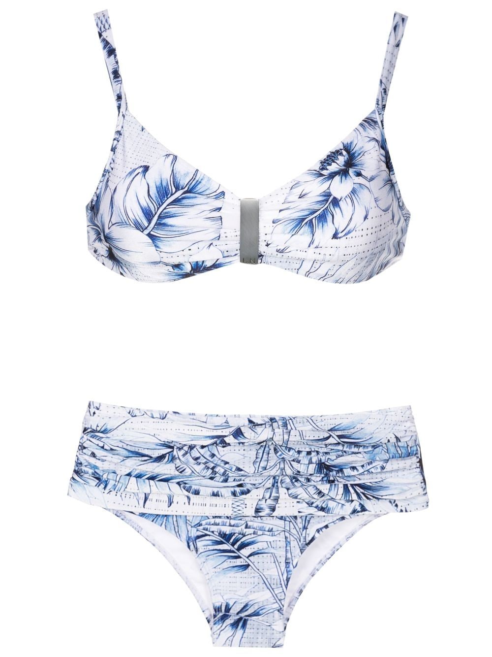 Lygia & Nanny Bikini mit Palmen-Print - Blau von Lygia & Nanny