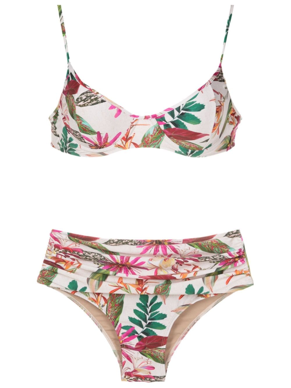 Lygia & Nanny Bikini mit botanischem Print - Weiß von Lygia & Nanny