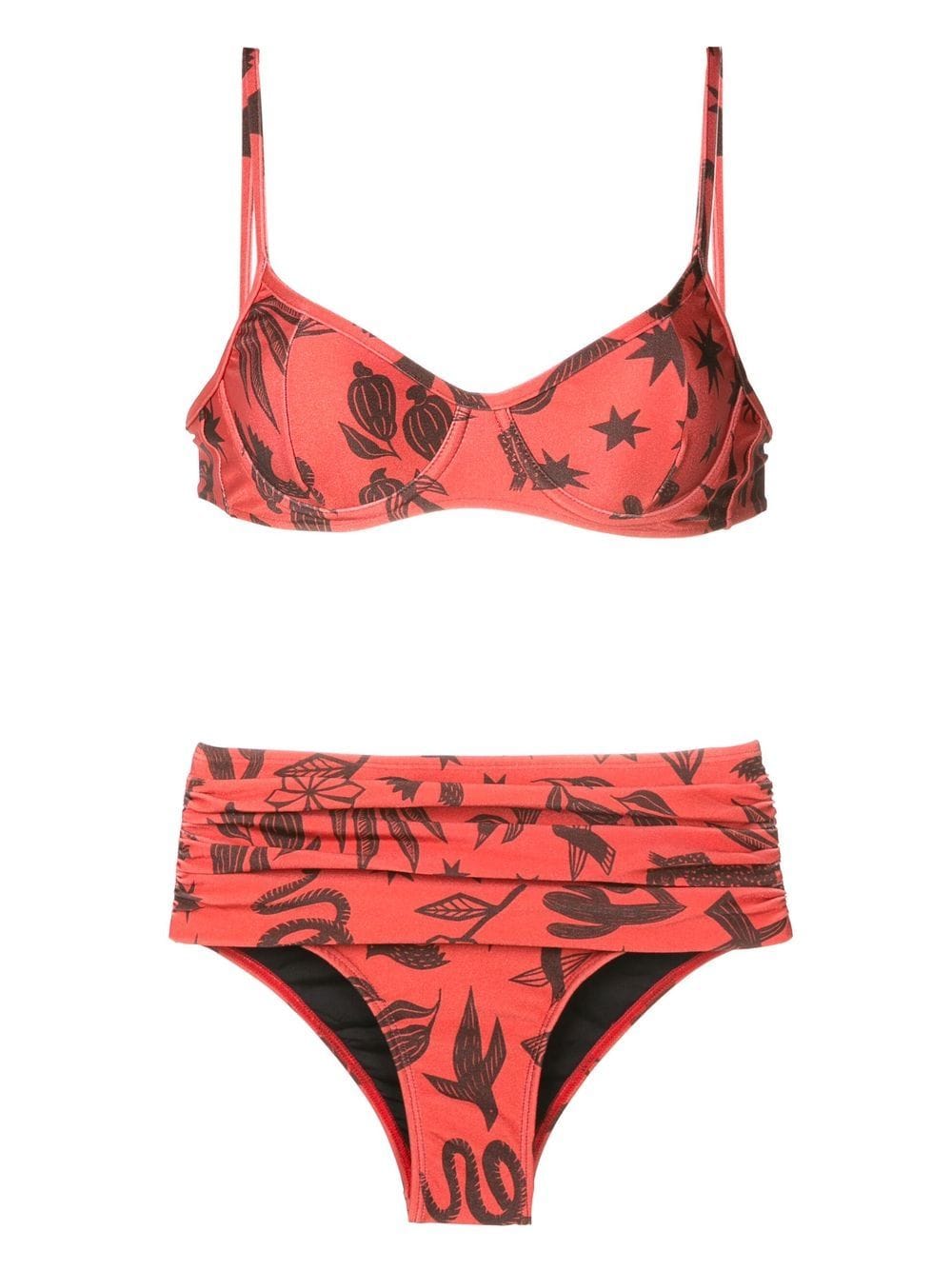 Lygia & Nanny Liliane Bikini mit Print - Braun von Lygia & Nanny