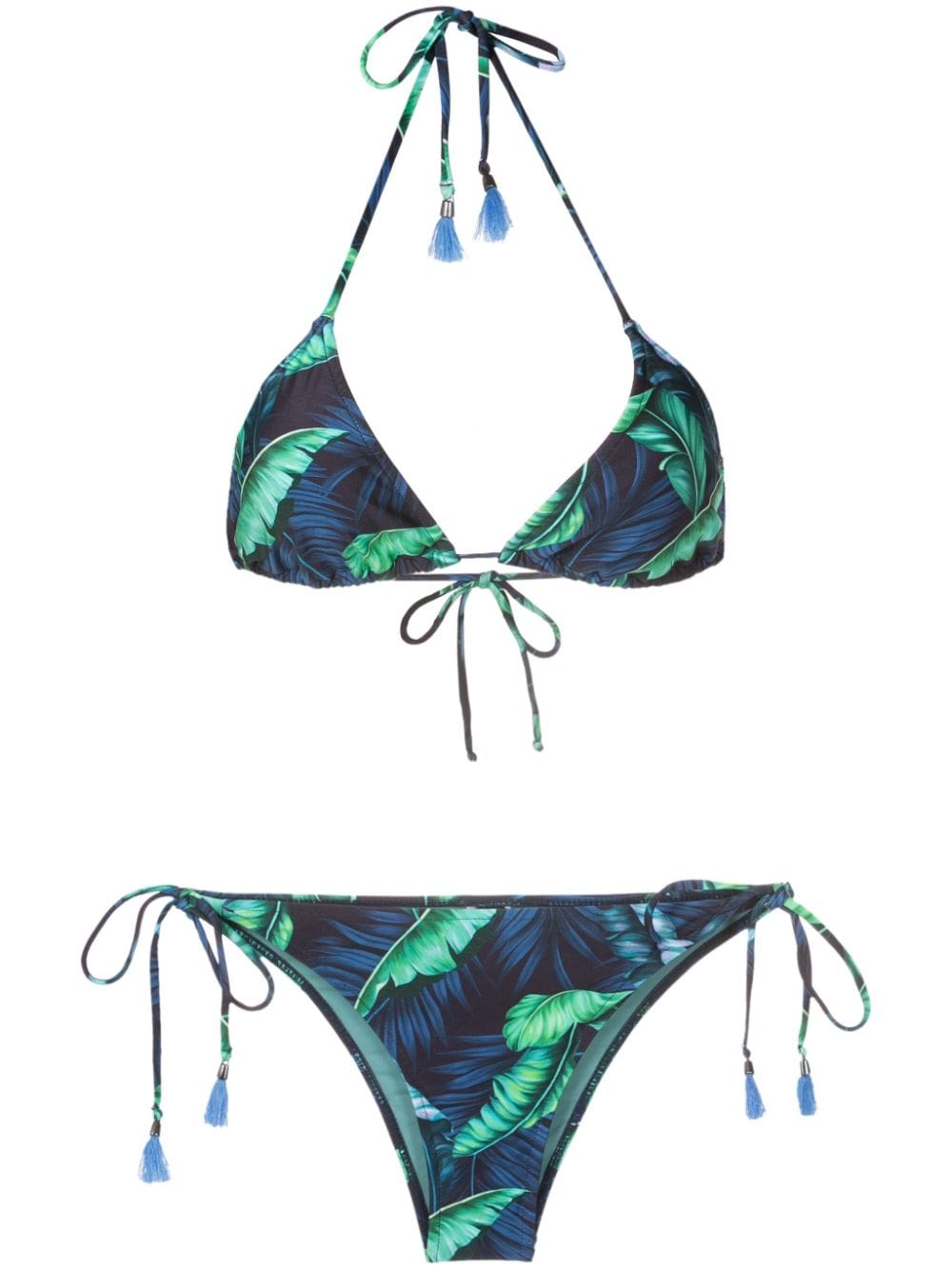 Lygia & Nanny Maya Triangel-Bikini mit Blatt-Print - Blau von Lygia & Nanny