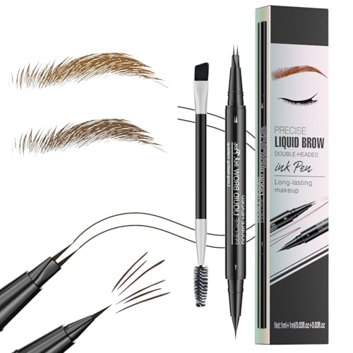 Augenbrauenstift, 2-in-1 Dual-Ended Augenbrauen Stift Wasserfest, Microblading Augenbrauenstift mit Präziser Pinselspitze, Kann Leicht Natürliche Augenbrauenfarbe, Dunkelbraun von Lyivisk