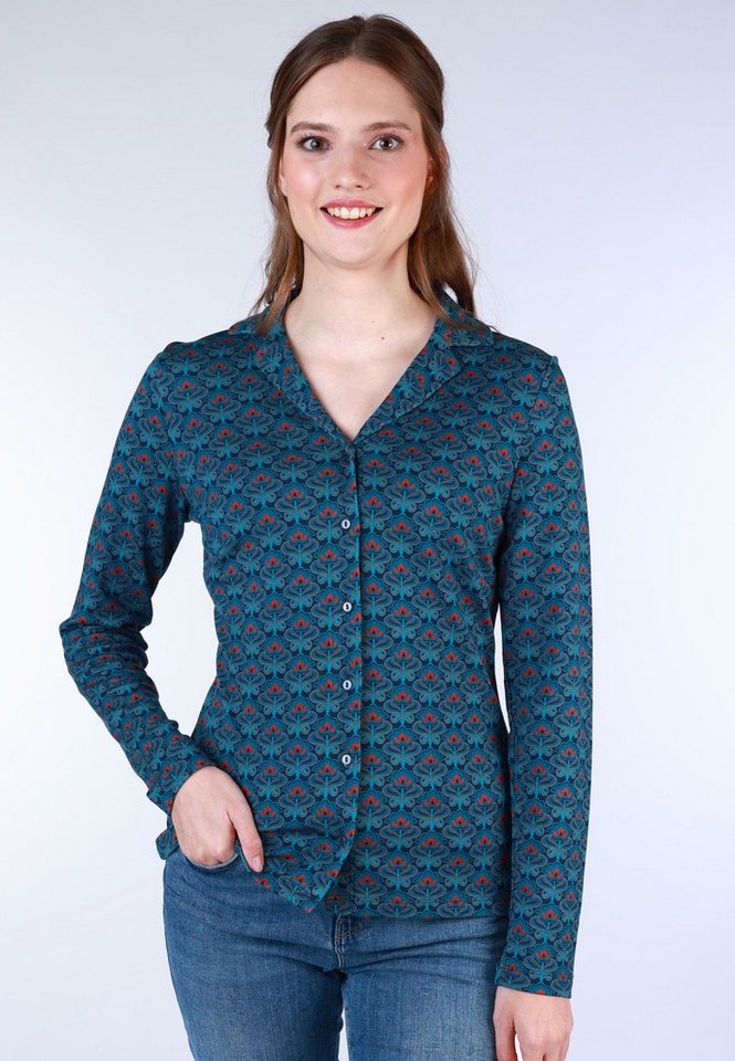Lykka du Nord Klassische Bluse Celeste retro flower von Lykka du Nord