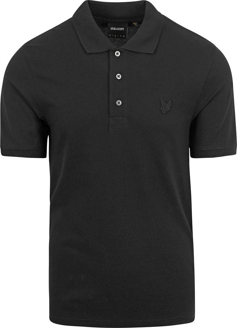 Lyle and Scott Tonal Eagle Polo Schwarz  - Größe XL von Lyle and Scott
