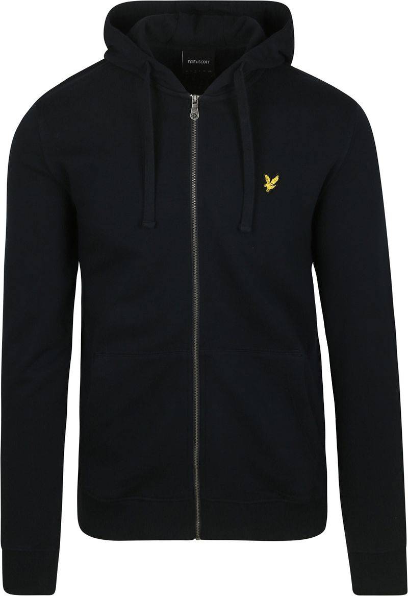 Lyle & Scott Cardigan Zip Hood Dark Navy - Größe M von Lyle and Scott