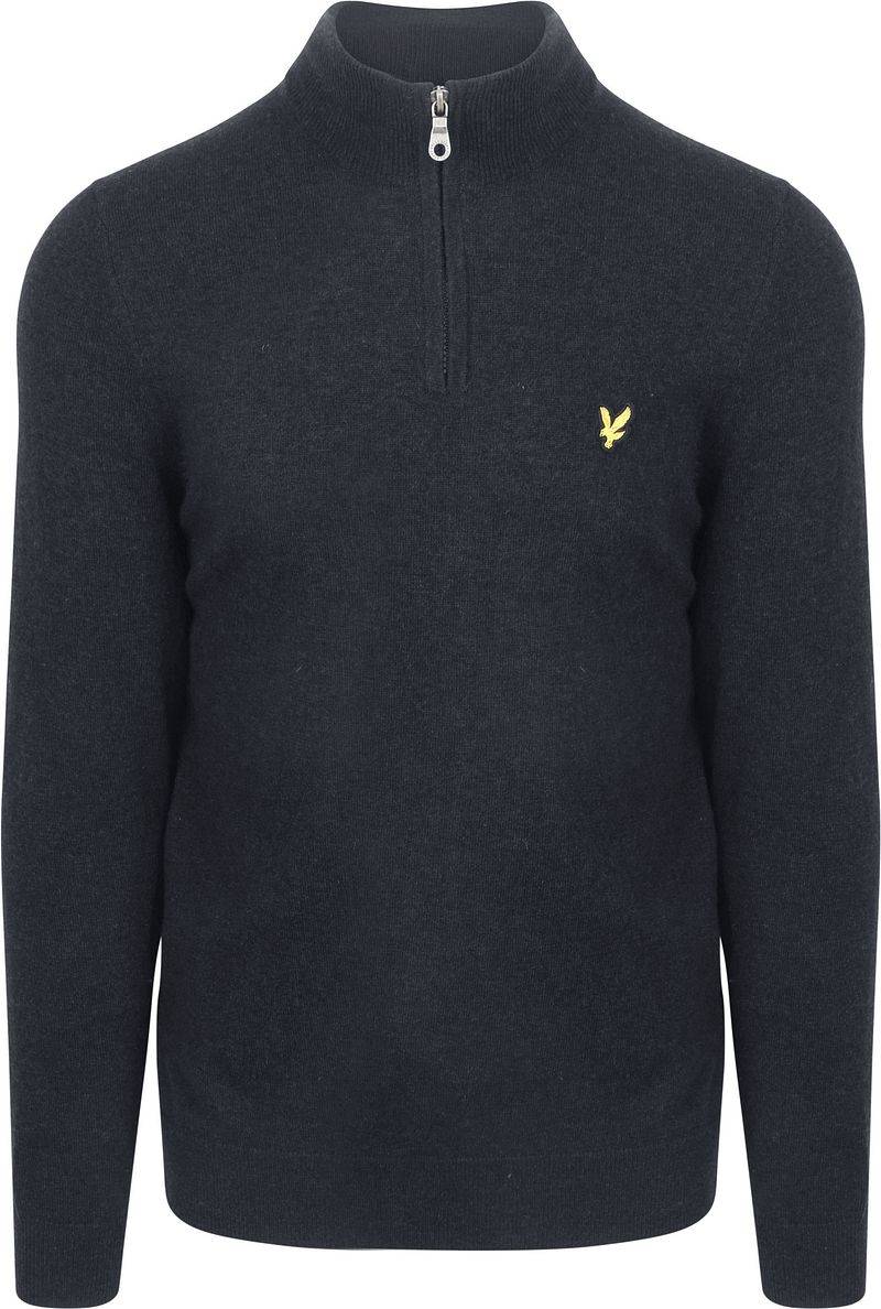 Lyle & Scott Half Zip Pull Merino Lammwolle Navy - Größe XXL von Lyle and Scott