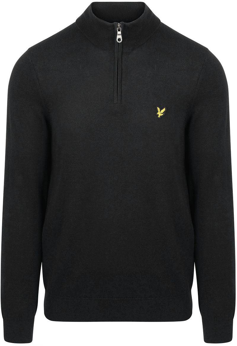 Lyle & Scott Half Zip Pull Merino Schwarz - Größe L von Lyle and Scott