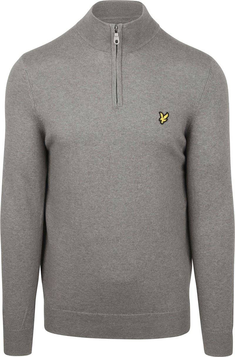 Lyle & Scott Half Zip Pull Merino Wolle Grau - Größe XXL von Lyle and Scott