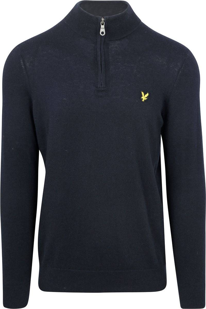 Lyle & Scott Half Zip Pull Merino Wolle Navy - Größe XXL von Lyle and Scott