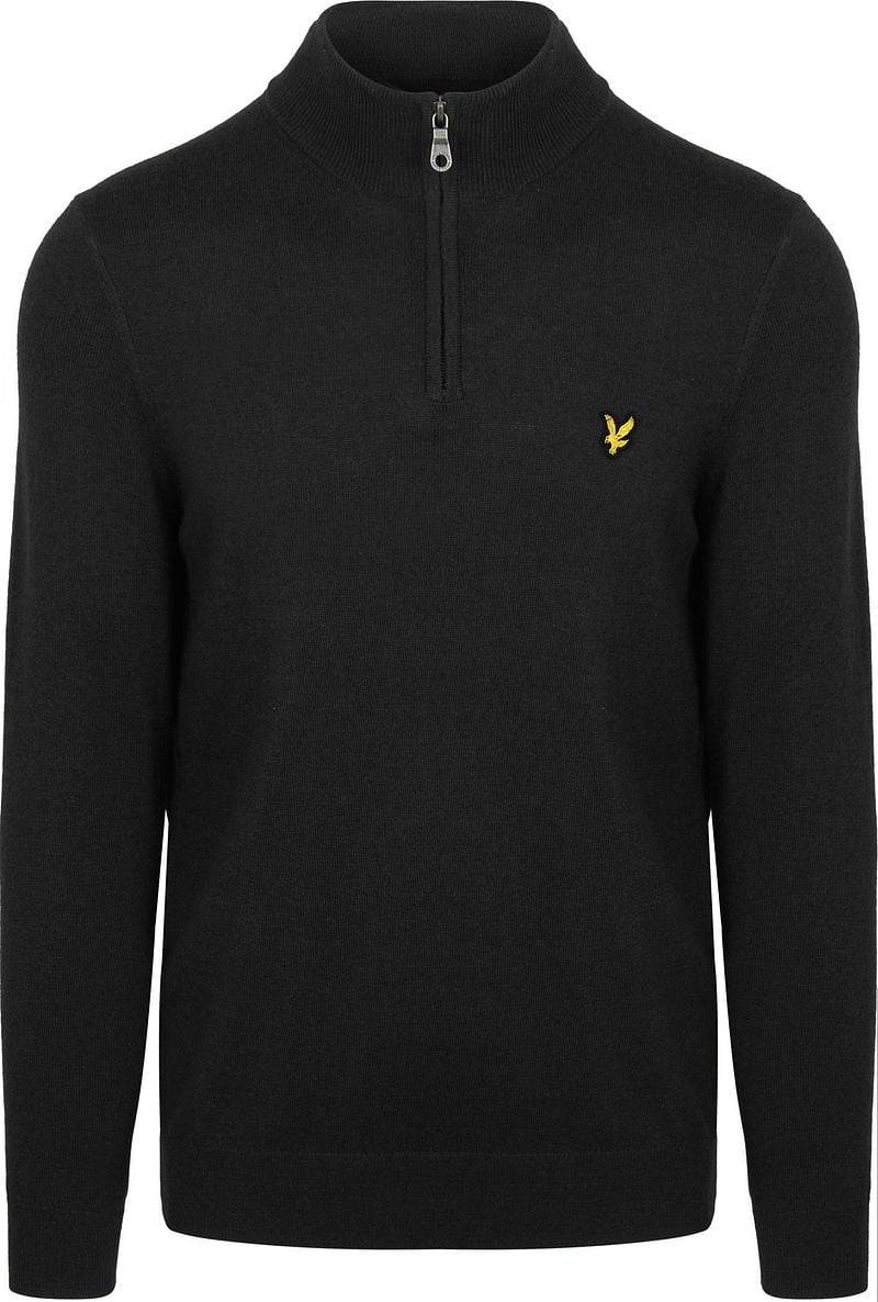 Lyle & Scott Half Zip Pull Merino Wolle Schwarz - Größe XXL von Lyle and Scott