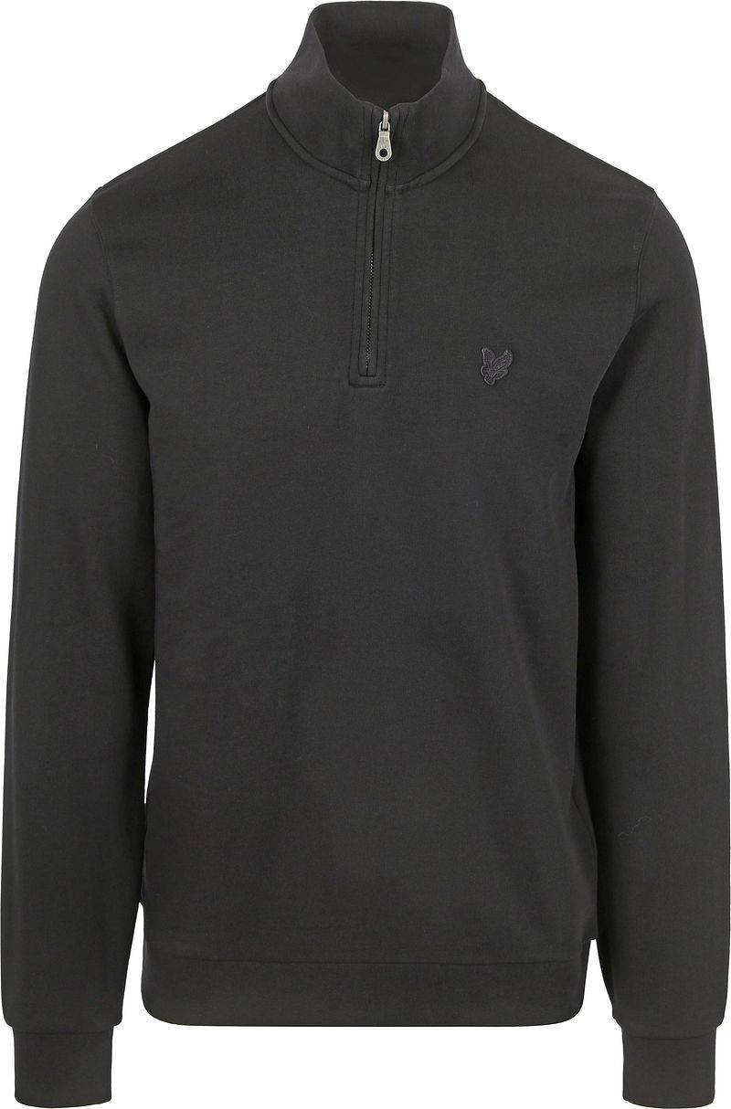 Lyle & Scott Half Zip Pull Tonal Schwarz - Größe M von Lyle and Scott
