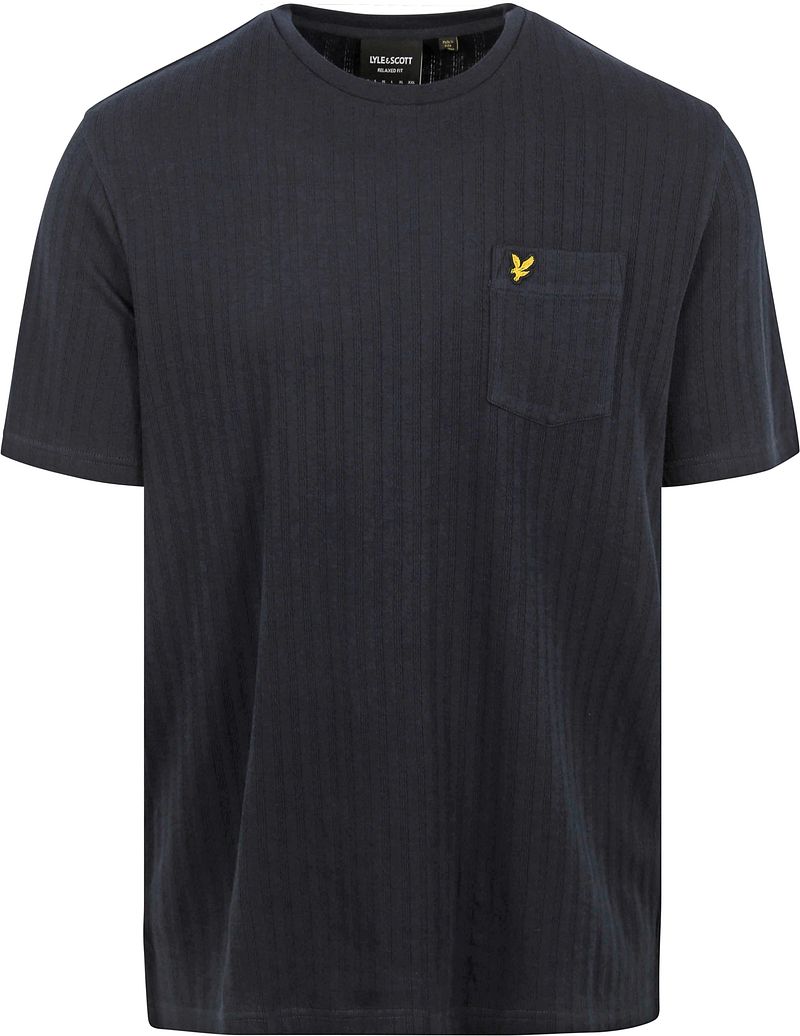 Lyle und Scott Knitted T-Shirt Navy - Größe M von Lyle and Scott