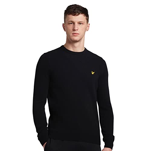 Lyle & Scott Strickpullover für Männer | Casual Crew Neck Lambswool Blend Jumper | Pullover für Herren mit Rundhalsausschnitt ohne Kapuze aus Schafwolle und Nylon | XS-XXL von Lyle & Scott