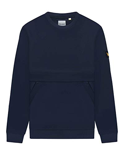 Lyle and Scott Casuals Sweatshirt mit Reißverschlusstasche Gr. L, dunkles marineblau von Lyle & Scott