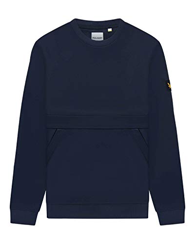 Lyle and Scott Casuals Sweatshirt mit Reißverschlusstasche Gr. M, dunkles marineblau von Lyle & Scott