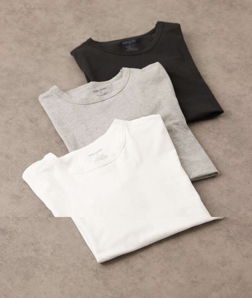 Lyle & Scott - 3er-Pack Basic-T-Shirts in Schwarz, Grau und Weiß-Bunt von Lyle & Scott
