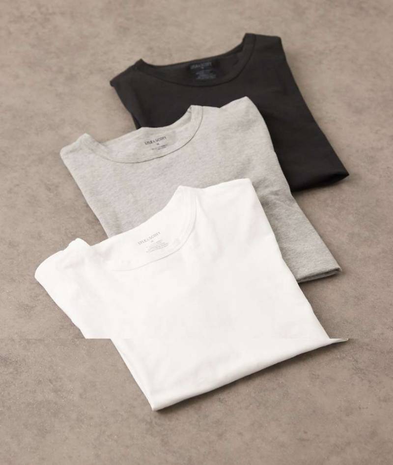 Lyle & Scott - 3er-Pack Basic-T-Shirts in Schwarz, Grau und Weiß-Bunt von Lyle & Scott
