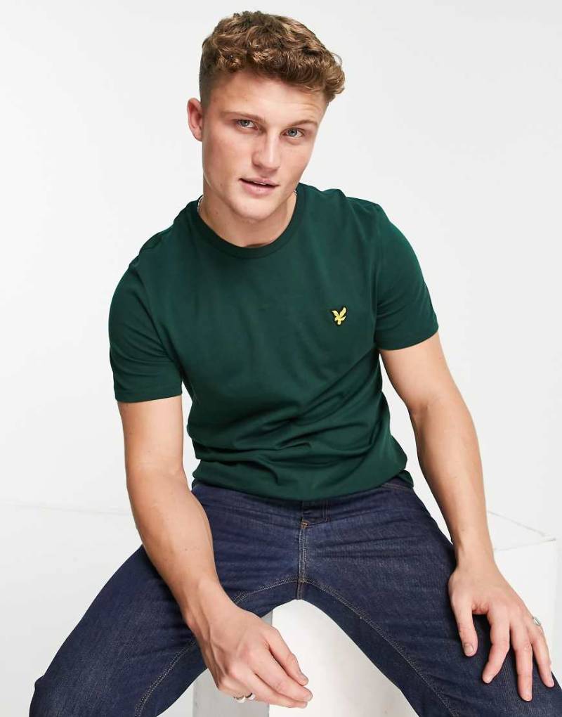 Lyle & Scott - Baumwoll-T-Shirt in Khaki mit Logo - KHAKI-Grün von Lyle & Scott