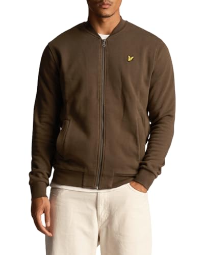 Lyle & Scott Bomberjacke Herren stylische und bequeme für den Alltag, Hochwertig gestrickte Jacke für Männer, 100% Baumwolle | Größen XS — XXL von Lyle & Scott