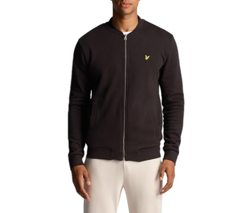 Lyle & Scott Bomberjacke Herren stylische und bequeme für den Alltag, Hochwertig gestrickte Jacke für Männer, 100% Baumwolle | Größen XS — XXL von Lyle & Scott