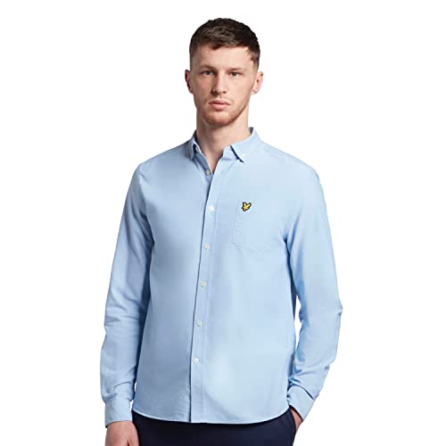 Lyle & Scott Hemd Herren Blau | Regular Fit Oxford Shirt aus 100% Baumwolle mit Brusttasche | Stilvoll und komfortabel Perfektes Business Langarm hemd für Herren mit klassischem Oxford Muster | XS-XXL von Lyle & Scott