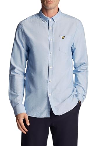Lyle & Scott Hemd Herren Blau | Regular Fit Oxford Shirt aus 100% Baumwolle mit Brusttasche | Stilvoll und komfortabel Perfektes Business Langarm hemd für Herren mit klassischem Oxford Muster | XS-XXL von Lyle & Scott