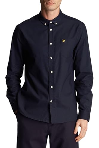 Lyle & Scott Hemd Herren Blau | Regular Fit Oxford Shirt aus 100% Baumwolle mit Brusttasche | Stilvoll und komfortabel Perfektes Business Langarm hemd für Herren mit klassischem Oxford Muster | XS-XXL von Lyle & Scott