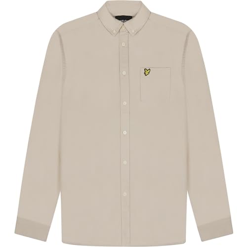 Lyle & Scott Hemd Herren Grau | Regular Fit Oxford Shirt aus 100% Baumwolle mit Brusttasche | Stilvoll und komfortabel Perfektes Business Langarm hemd für Herren mit klassischem Oxford Muster | XS-XXL von Lyle & Scott