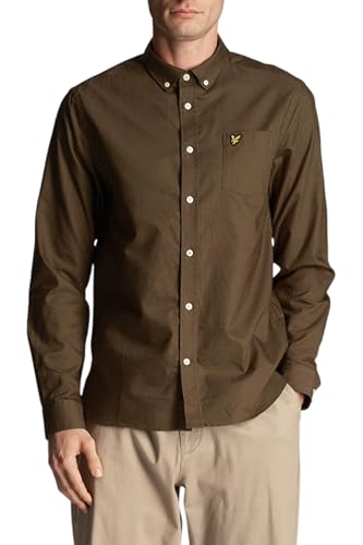 Lyle & Scott Hemd Herren Grün | Regular Fit Oxford Shirt aus 100% Baumwolle mit Brusttasche | Stilvoll und komfortabel Perfektes Business Langarm hemd für Herren mit klassischem Oxford Muster | XS-XXL von Lyle & Scott