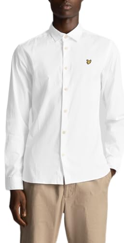 Lyle & Scott Hemd Herren Weiß | Langarm Slim Fit Hemd Poplin | Businesshemden für Herren | XS-XXL von Lyle & Scott