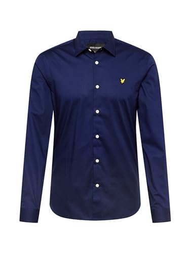 Lyle & Scott Hemd Herren Blau | Langarm Slim Fit Hemd Poplin | Businesshemden für Herren | XS-XXL von Lyle & Scott