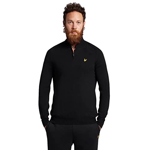 Lyle & Scott Herren 1/4 Zip Pullover - Jet Schwarz - M von Lyle & Scott