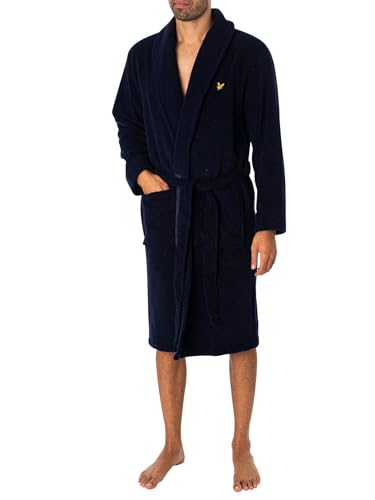 Lyle & Scott Herren Bademantel Lucas: Weicher Frottee, offene Taschen, Adler-Logo - Größen XS-XXL - Bequem, warm und stilvoll von Lyle & Scott