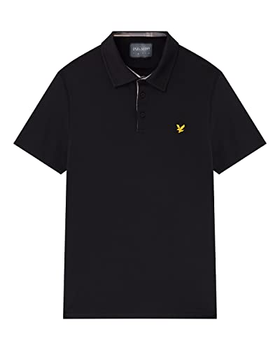 Lyle & Scott Herren Contour Placket Leichtes Golf Polo -Hemd - Jet Schwarz - XL von Lyle & Scott