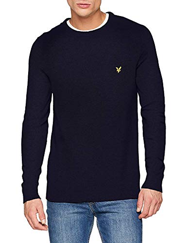 Lyle & Scott Herren Crew Neck Lambswool Blend Jumper Pullover, Blau (Dark Navy Z271), XS von Lyle & Scott